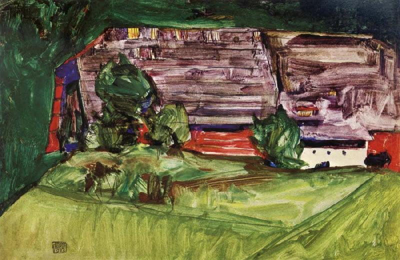 Egon Schiele Peasant Homestead in a Landscepe china oil painting image